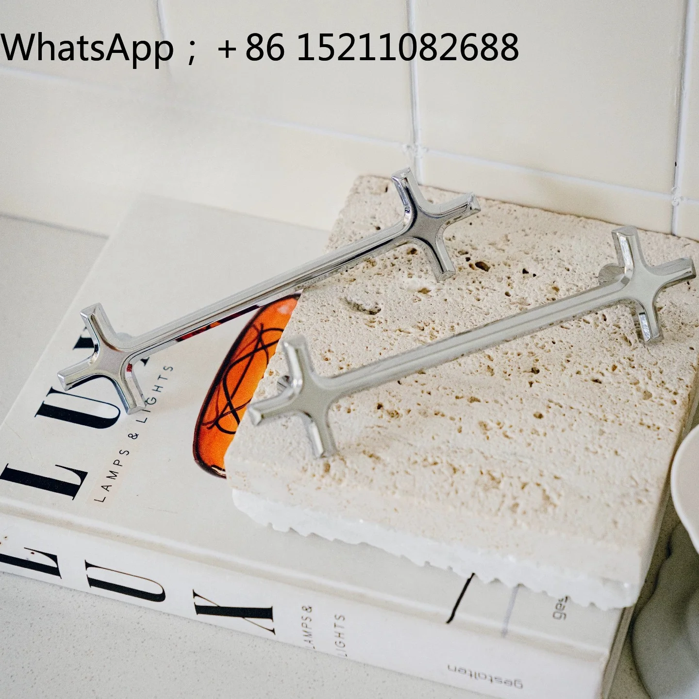 LLY Zinc Alloy Silver Cross Small Cabinet Handles Drawer Handles Suitable for Cabinet and Wardrobe Doors
