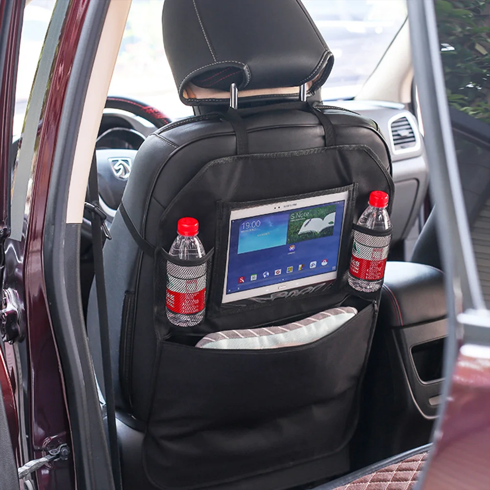 

1pc Car Backseat Organizer Oxford Cloth Storage Bag Durable Seat Hanging Pouch For Tablets Drinks Cigarettes Lightweight