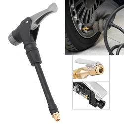 2‑In‑1 Tire Inflator Hose Adapter Air Chuck Rubber Extension Tube for American French Tire Valve