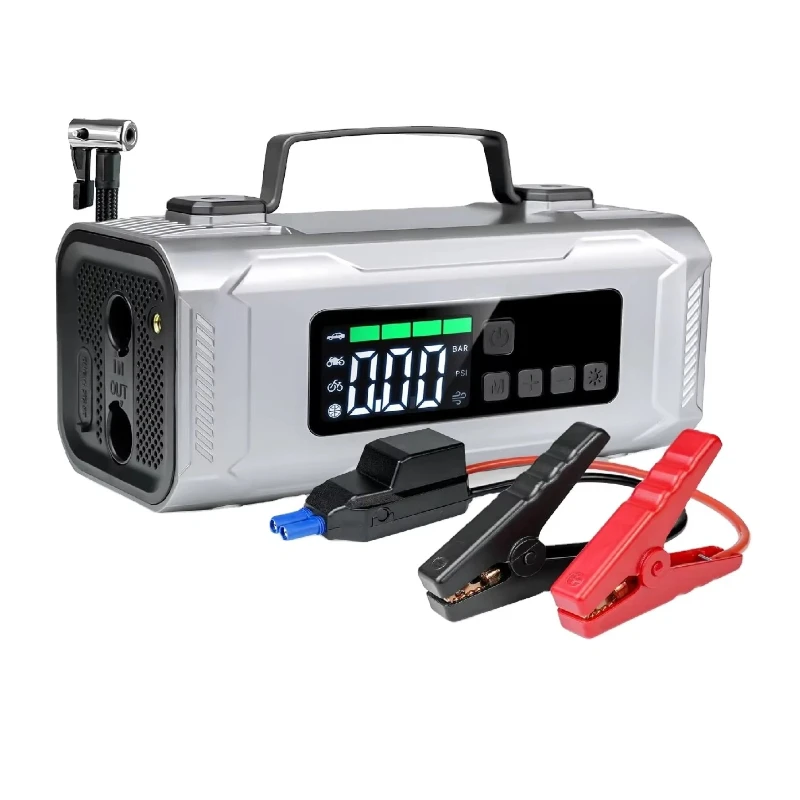 

Multifunctional 12v/24v USB Portable Emergency Tool Power Bank Jump Starter Car Inflator Battery Booster