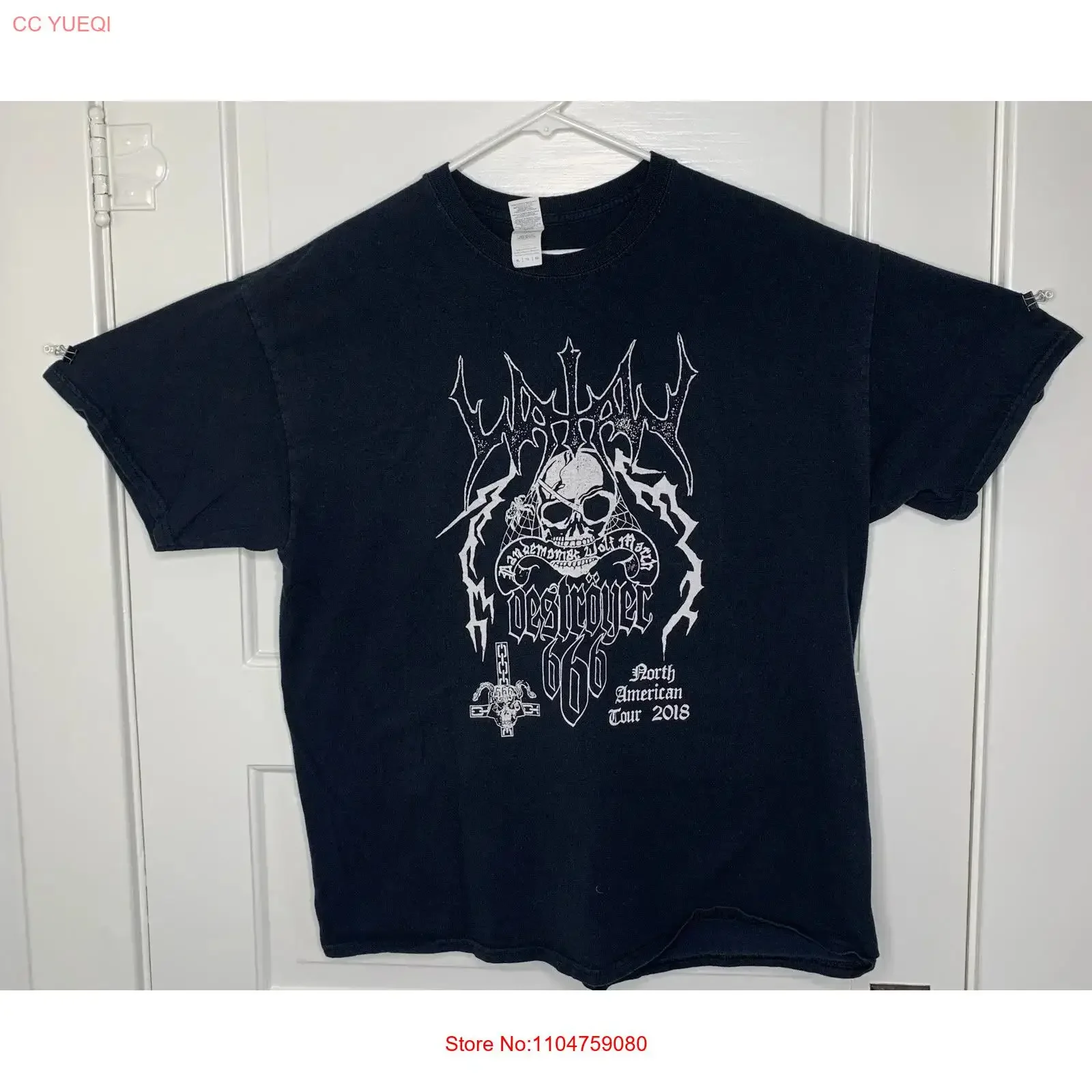 Watain Destroyer 666 Degial North American Tour 2018 T-shirt taille XL vintage lavé, vêtements de créateur doux, respirants et élégants