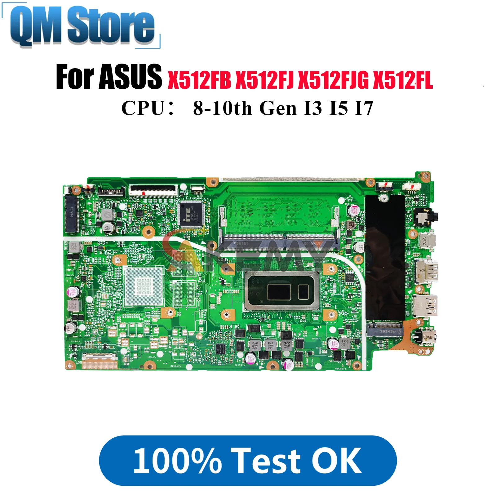 

Материнская плата для ноутбука X512FA для ASUS X512FJG X512FJ A512F F512F X512FL V5000F X512F X512FLC S512F X512FB с процессором I3 I5 I7