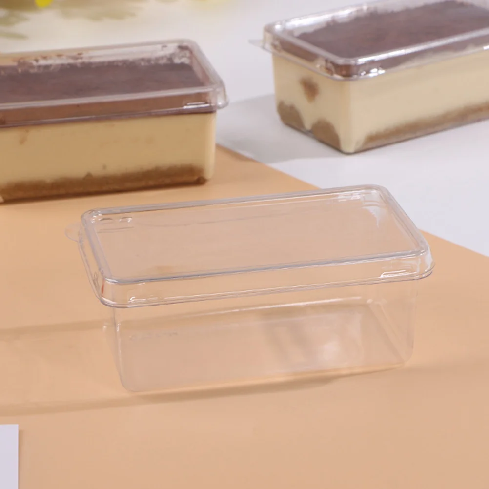 10 Pcs Tiramisu Box Clear Cake Holder Boxes Dessert Mousse Container The Pet Packing Packaging