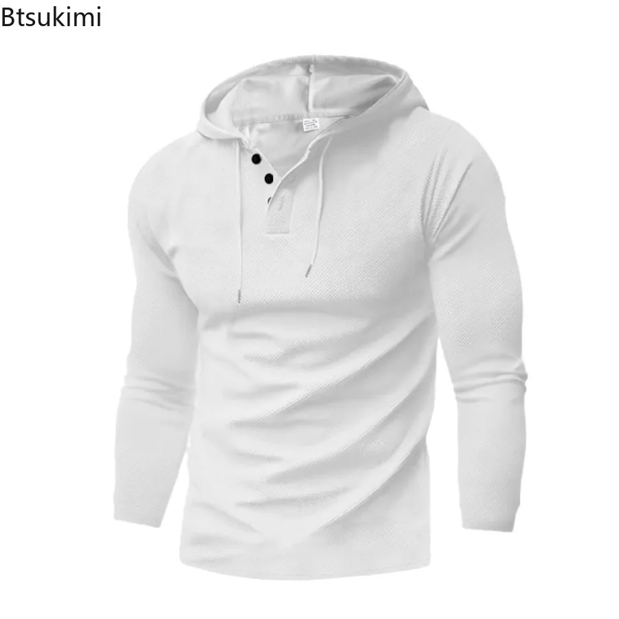 2025 New Men's Waffle Sets Spring Autumn Fashion Hoodies and Sweatpant Two Piece Sets Casual Outdoor Tracksuits Male Streetwear