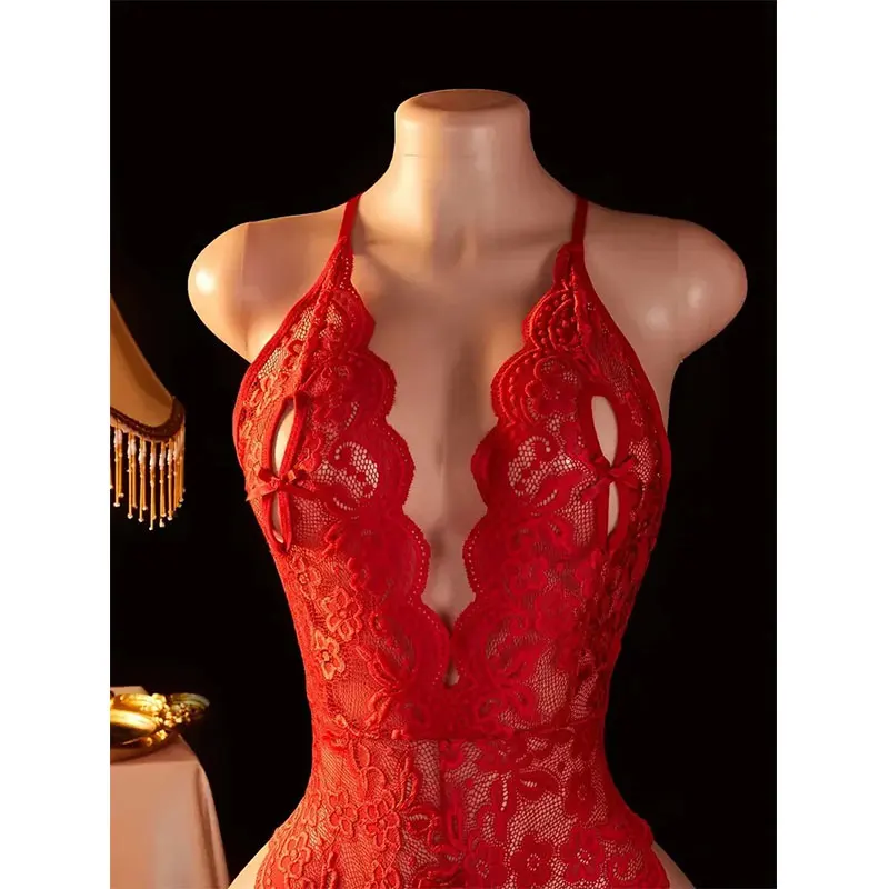Best-Selling Open-Bust Sexy Lingerie Bodysuit Women's Seduction Babydoll Hollow Out Backless Crotchless One-piece Bra Underwear