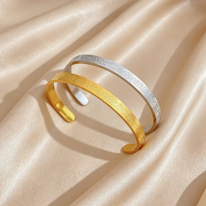 6mm Adjustable Cuff Bangle - Stainless Steel Bracelet Minimalist Open End Design Gold/Silver Color Stackable Jewelry for Women