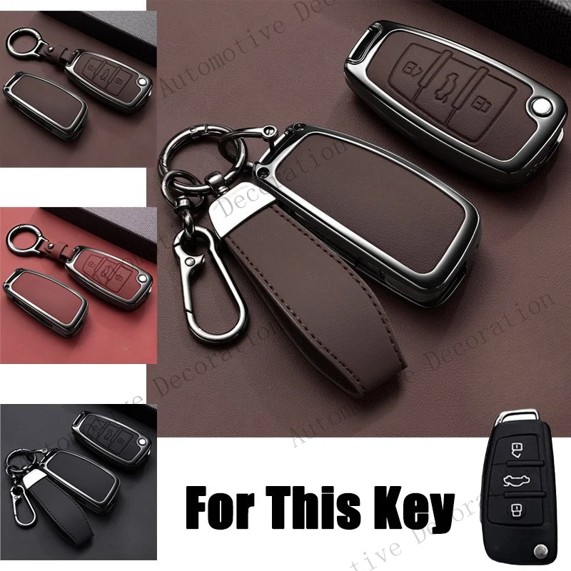 Z+ Zinc Alloy Car Key Fob Case Cover For Audi A3 S3 A4 S4 RS4 A6 S6 RS6 Q5 Q7 TT