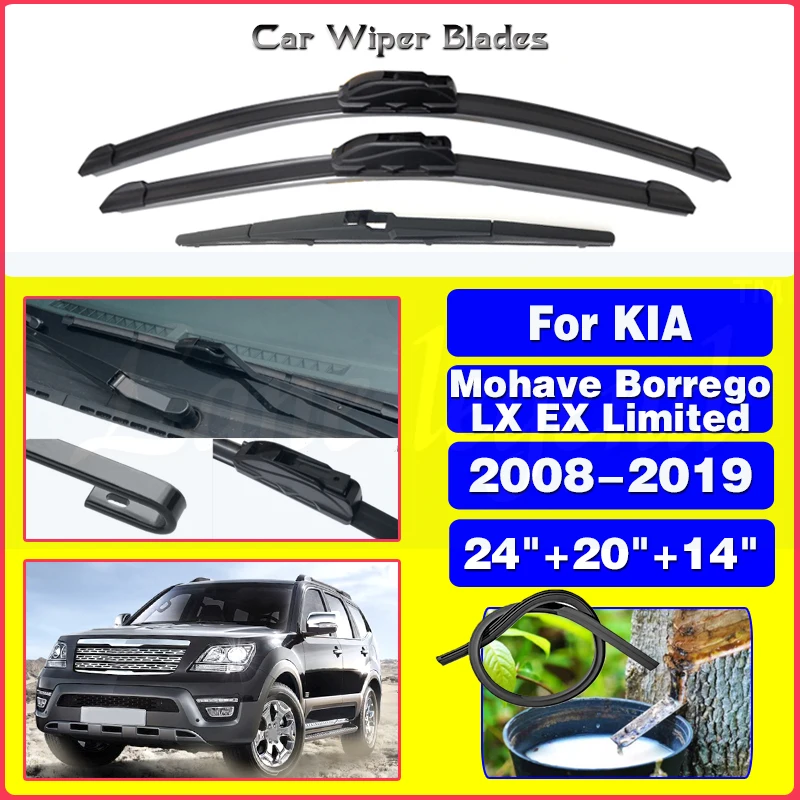 Front Rear Wiper Blades For KIA Mohave 2008-2019 Kia Borrego LX EX Limited Windshield Windscreen Window Accessories 24