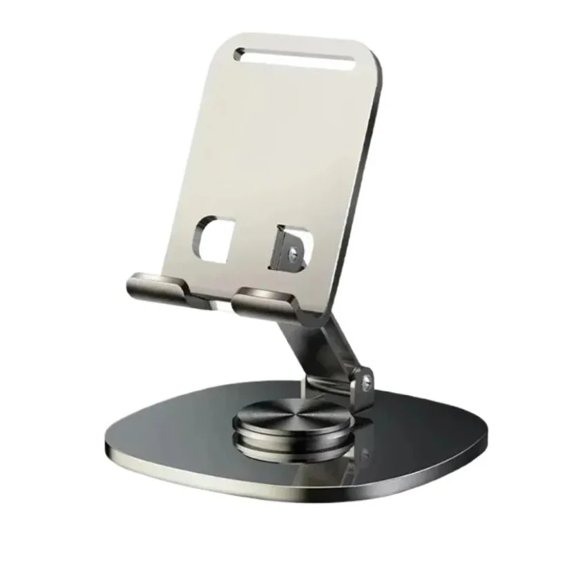 Foldable Adjustable Metal Phone Tablet Stand 360 Rotation Desktop Holder for Android Smart Devices Home Office Live Streaming