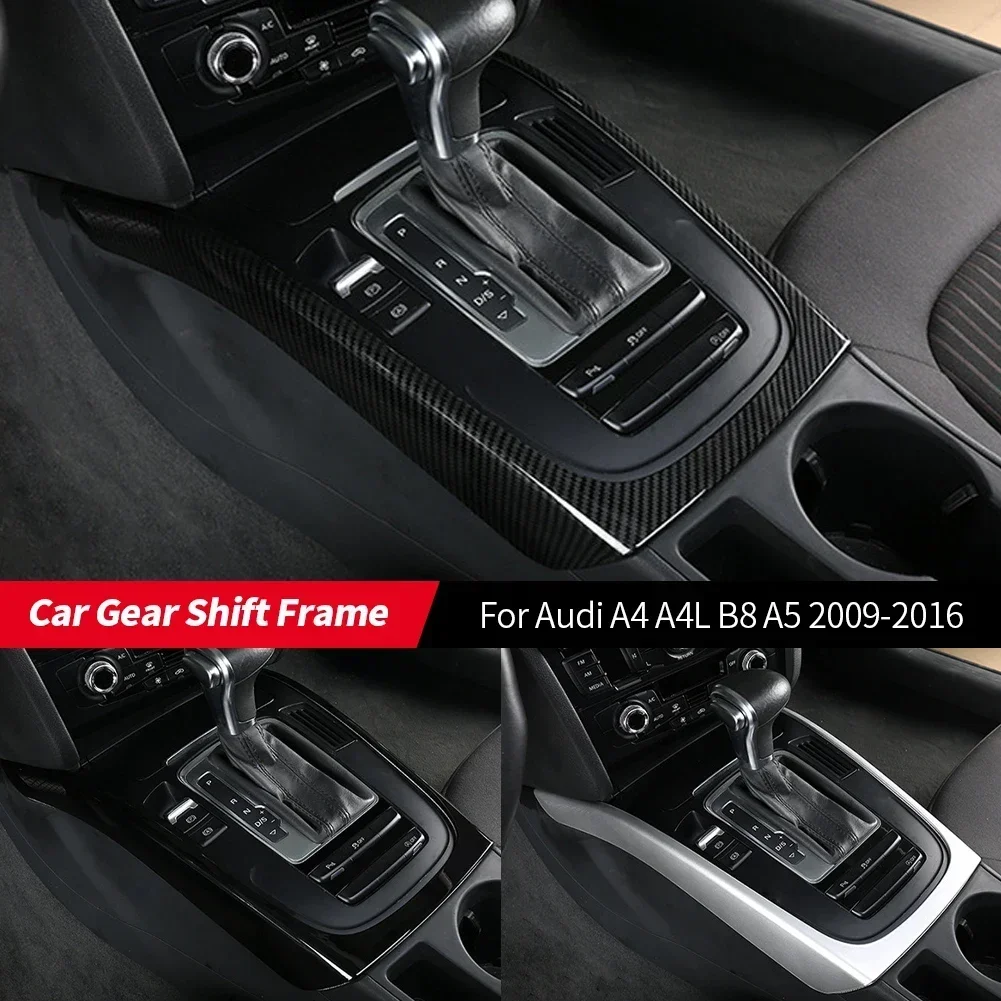 Center Console Gear Shift Frame Decoration Cover For Audi A4 A4L B8 A5 2009-2016 Modified Car Styling Interior Auto Accessories