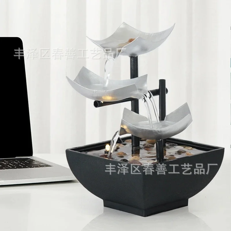 Tabletop Water Fountain Ornament Indoor Home Decor Flowing Desk Sculpture For Office Feng Shui Gift For Women Cozy Ambiance - view 6