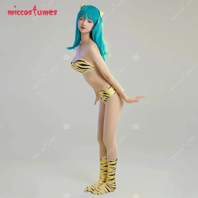 أزياء MICCOSTUMES النسائية Lum التأثيرية، مناسبة لحفلات معرض الرسوم المتحركة للهالوين والمناسبات التنكرية