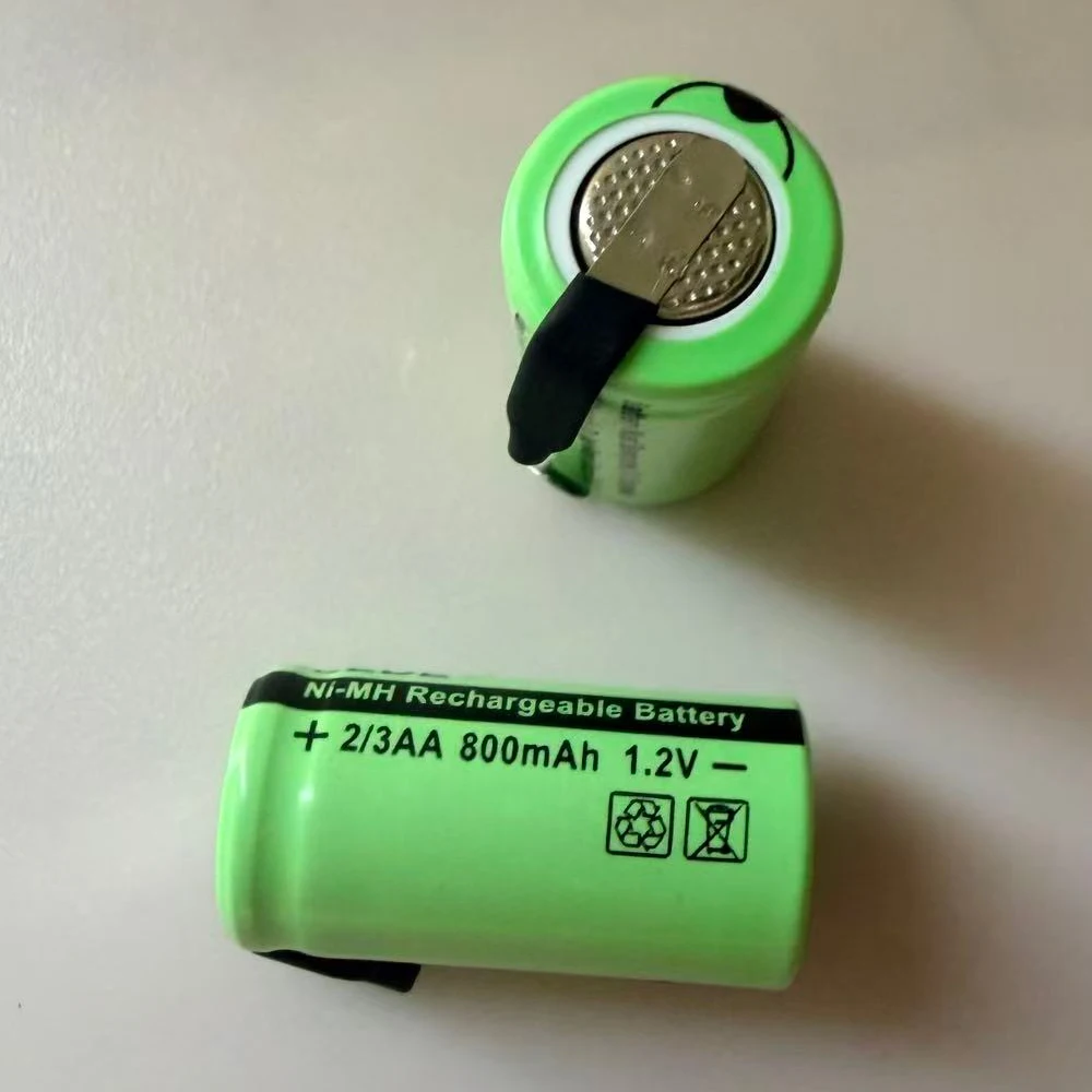 2/3AA 800mAh 1.2V NIMH Rechargeable Battery Pack with Nickel Tape