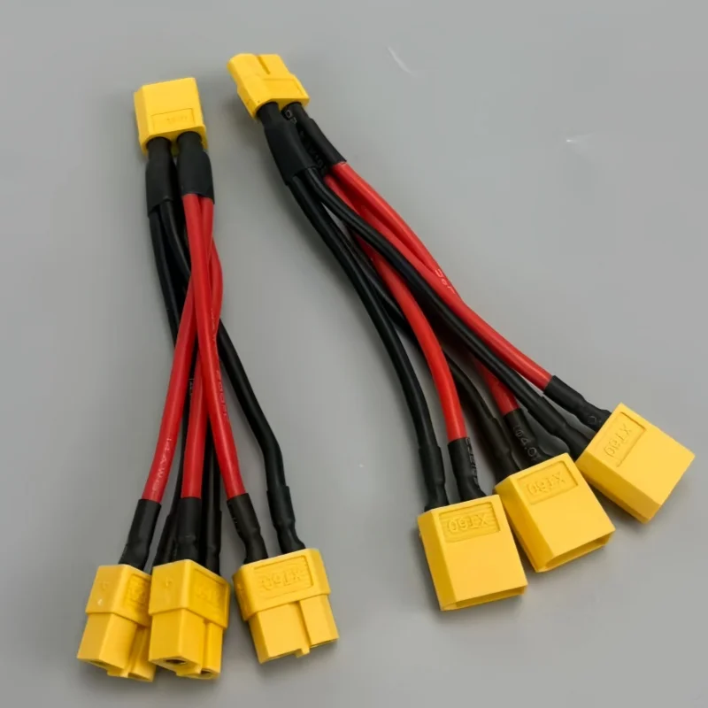 RC Model XT60 Parallel Extension Cable 3-Way Y Splitter 14AWG Silicone Wire Male/Female Connector