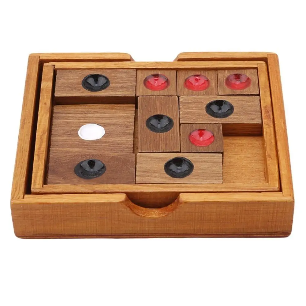 IQ Games Klotski Wooden Slide Escape Puzzle Sliding-Puzzle Game Cube Chinese Huarong Sliding-Puzzle Classical Fun Gift