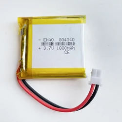 3.7V 1800mAh Lipo Rechargeable Battery 804040 MX 5264 2pin 2.54mm Plug For MP3 GPS Navigator DVD  Recorder Headset E-book Camera