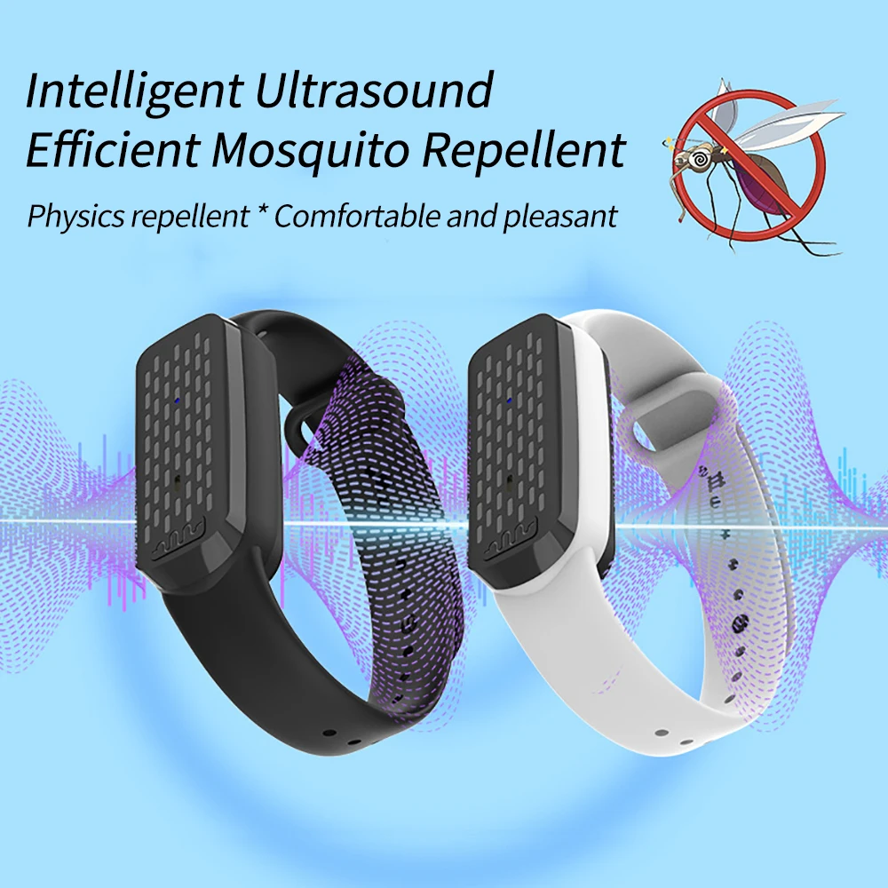 Ultrasonic Mosquitoes Repeller Bracelet Anti Mosquitoes Bite Wristband USB Charge Prevent Mosquitoes Smart Wrist Watch