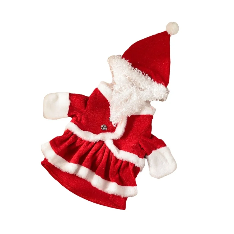 Conjunto de roupas para cães de Papai Noel adequado para animais de estimação Natal clássico 3D saia de Papai Noel Véspera de Ano Novo