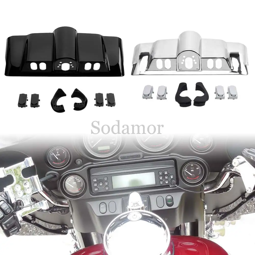 

Передняя внутренняя крышка обтекателя мотоцикла, комплект крышек переключателя, черный АБС-пластик для Harley Touring Electra Glide Classic FLHTC/I 1996-2013