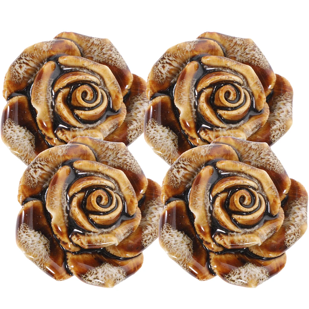 

4 Pcs Retro Cabinet Handle Dresser Pulls Drawer Knob Furniture Handles Kitchen Cabinets Knobs Floral Closet Door