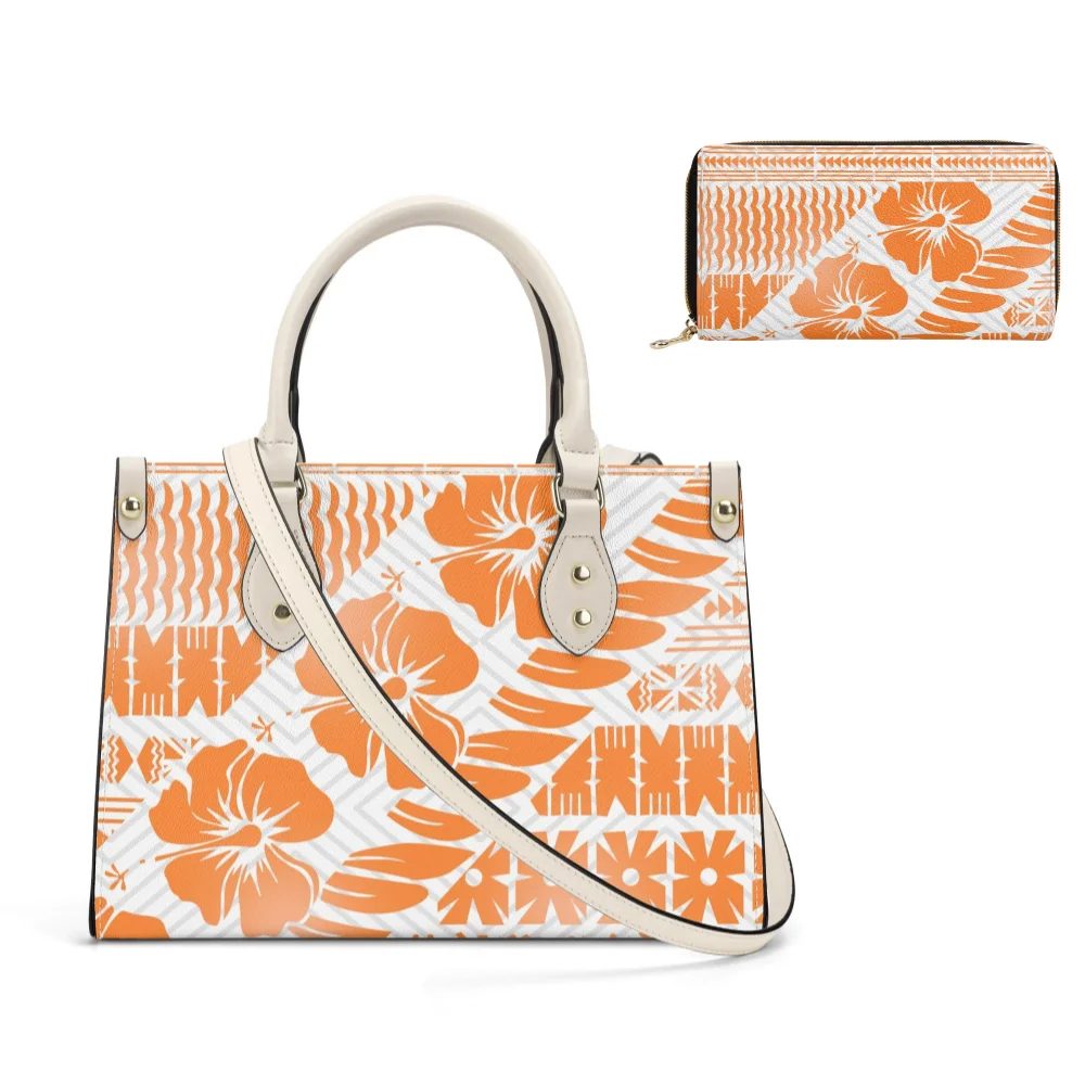 

Women'S Pu Handbag Custom Art Pattern Polynesian Ethnic Features Universal Shoulder Bag Large Capacity Makeup Bag Crossbody Bag