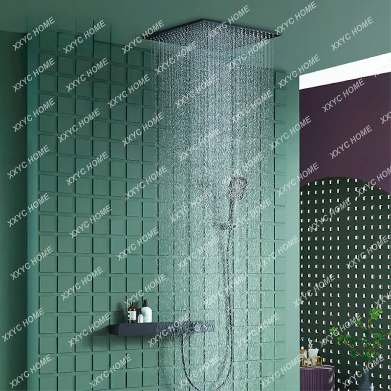 

bathroom shower system wall-mounted design cold & hot dual-control waterfall water outlet brass thermostatic Faucet