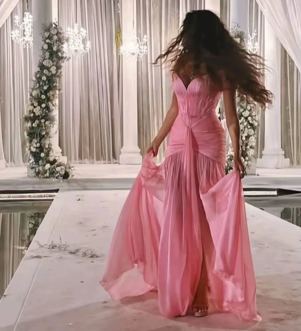 

Customized Elegant Chiffon Pleat A-line Sweetheart Long Dresses Bespoke Occasion Exquisite Simple Matching