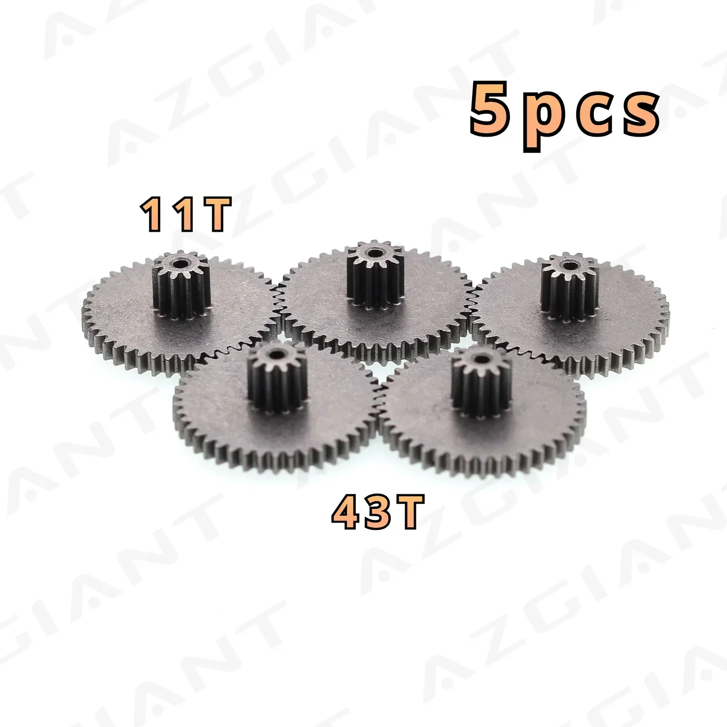 5pcs Double gear 0.6M 11 teeth 43 teeth inner hole 2.0 reduction metal gear