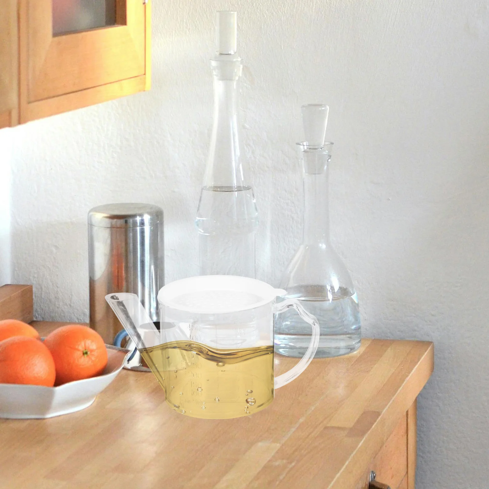 

Pot Filter Mesh Fat Separator Vinegar Bottle Grease Strainer Kitchen Oil Kettle Used Oil Storage Clear Transparent Plastic