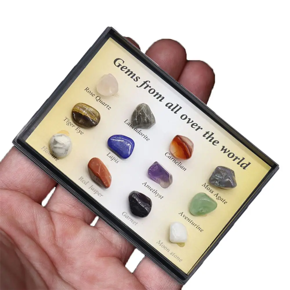 8/12/15PCS 1 Box Gift Raw Gemstones Home Decoration Ore Samples Quartz Crystal Mineral Specimens Minerals Of The World