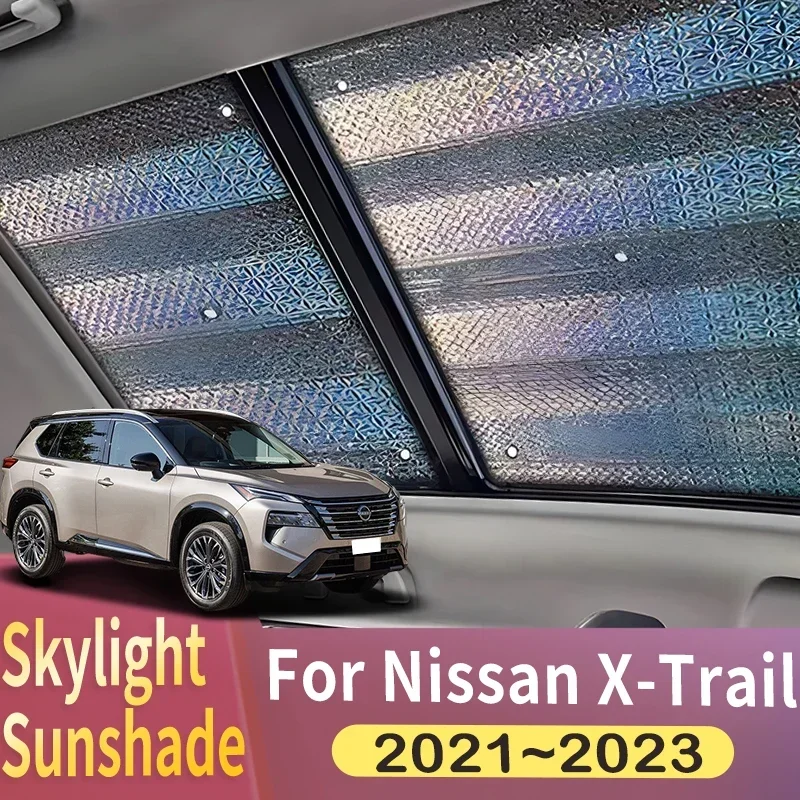 Sunroof Sunshade Suitable For Nissan X-Trail Rogue T33 2021 2022 2023 Car Panoramic Roof 2X Heat Shield Window Sunshade Anti-UV