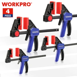 Workpro braçadeira de barra de 4 peças conjunto de carpintaria barra de trabalho f grampo conjunto de 4.5 polegadas & 6 polegadas diy carpintaria ferramenta de mão gadget