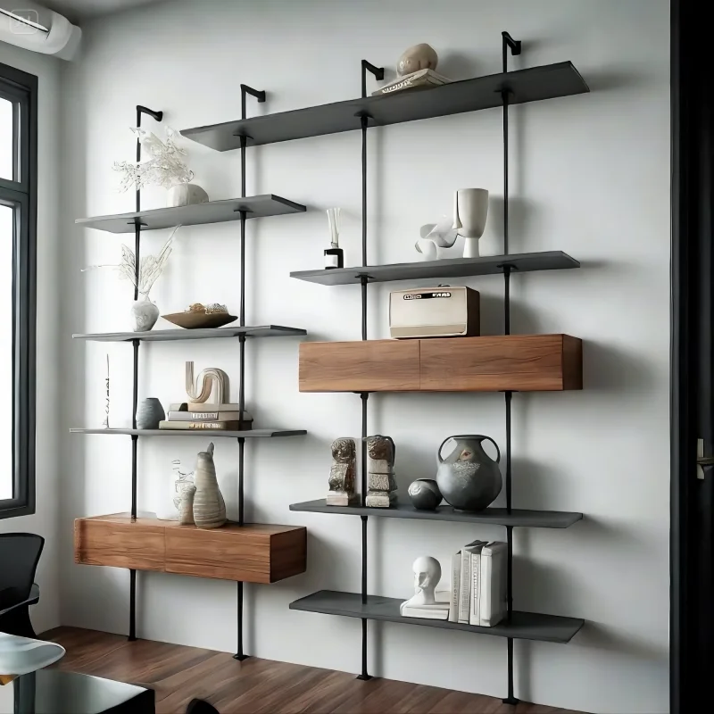 Storage rack FinishingHousehold integrated full wall floor decorative  Figure display  Office bookshelf Shelf