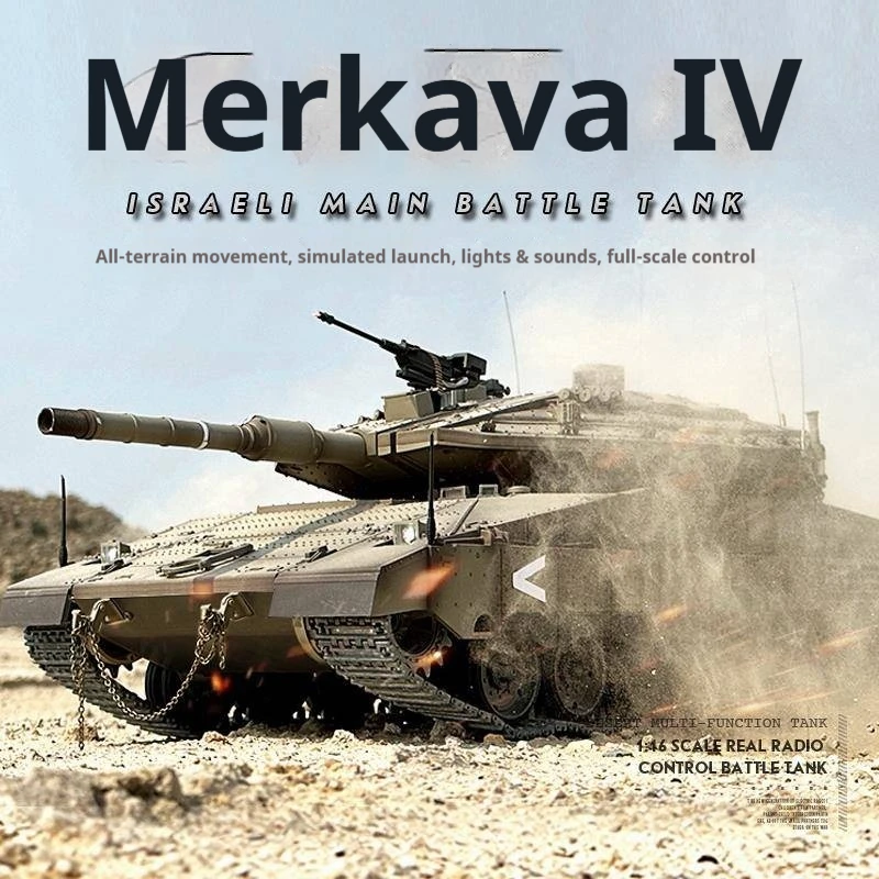 Merkava Iv 1 16 Scale Remote Control Tank Metal Track Electric Off Road Battle Vehicle With Light Sound Simulation New  Model