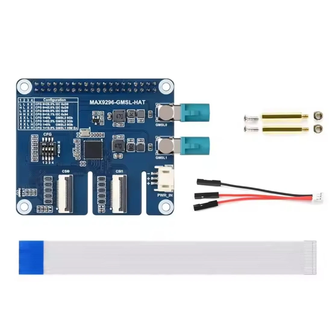 2-GMSL Camera HAT Equipped With MAX9296A Deserializer High-Speed And Low-Latency Serial Transmission