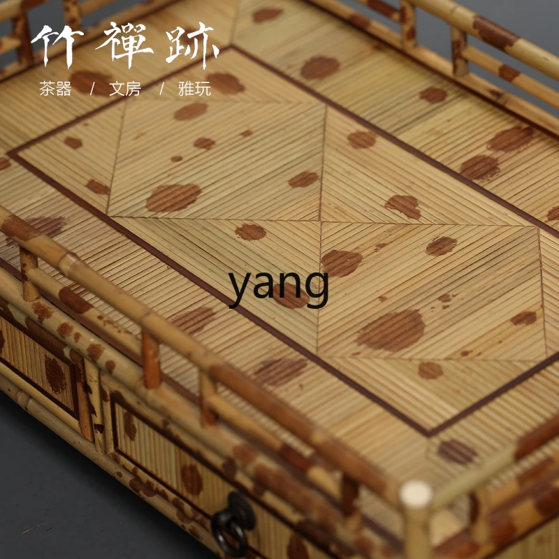 LHH original bamboo large mat surface and fine skin are all covered with tray tea set storage