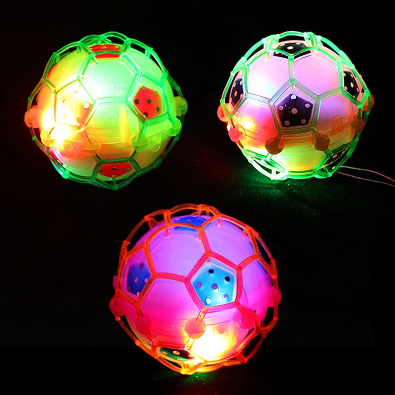 Musical Light Up Soccer Ball with Jump Rope Flashing LED Bouncing Ball for Childrens Party Entertainment