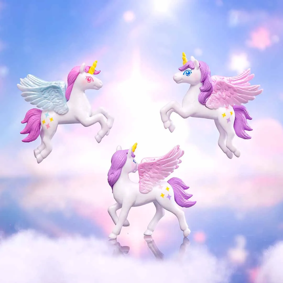 Creative Beautiful Fantasy Pegasus Unicorn Toy Model DIY Micro-landscape Cute Unicorn Resin Crafts Desktop Car Ornaments