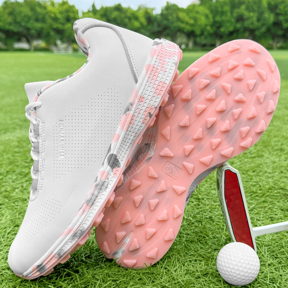 Ladies' Casual and Fashionable Nail Free Golf Outdoor Fitness Jogging Shoes, Women's Lightweight Plus Size Golf Shoes