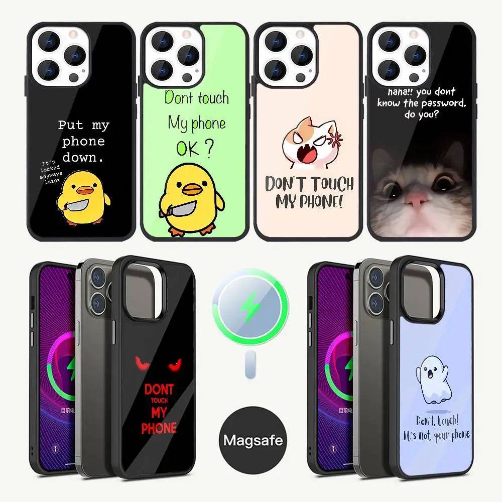 

Dont Touch My Phone Phone Case For iPhone 16,15,14,13,12,11,Plus,Pro,Max Mini Magsafe Magnetic Wireless Charging