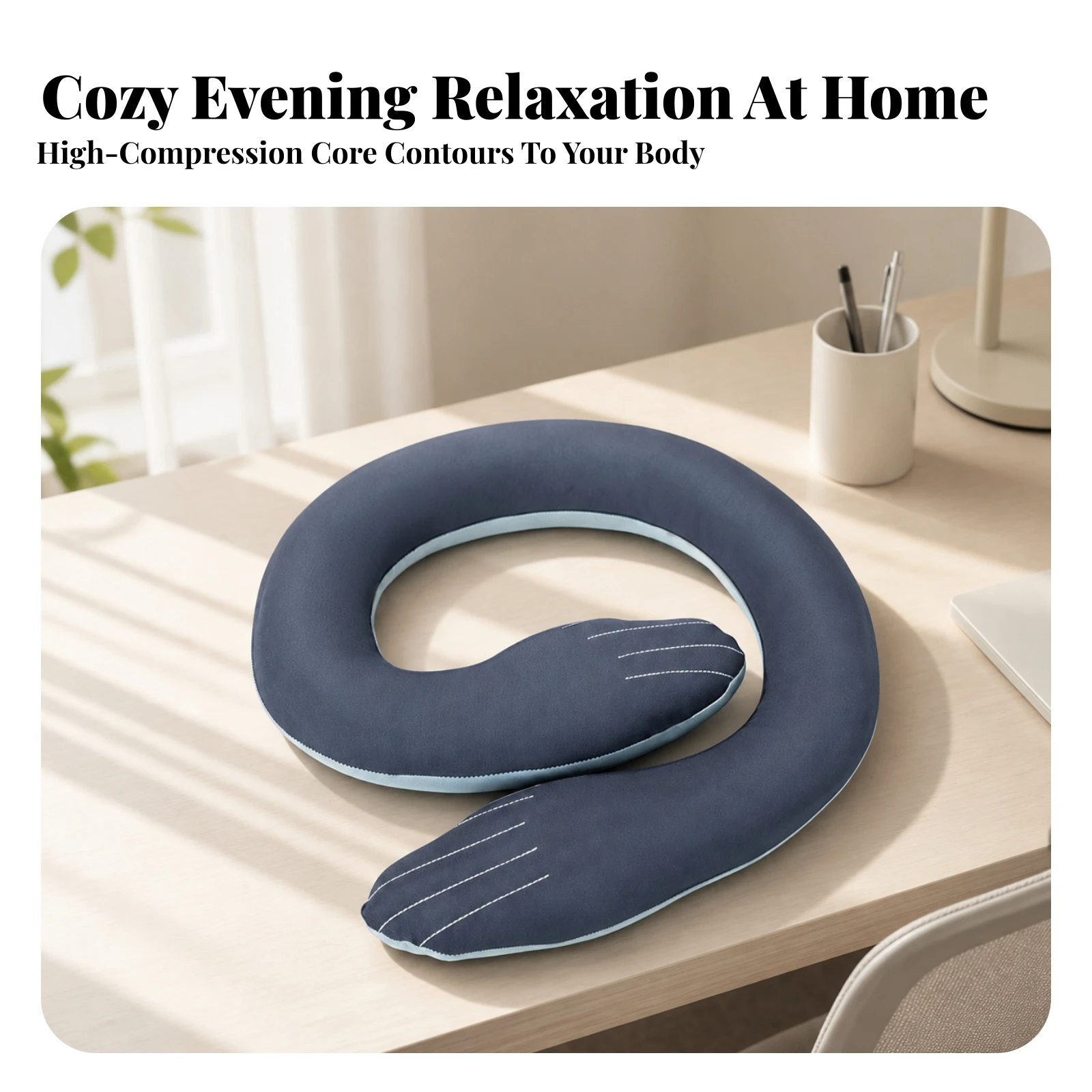 Spiral Neck Pillow Portable U-Shaped Neck Pillow Soft Breathable for Travelers, Flights, Home