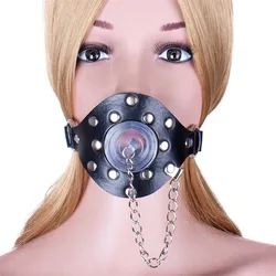 A Font with Cover Open Mouth Gag Restraints Flirting Bondage Slave Fetish Adult Game Erotic BDSM Sex Toy for Couples Extreme Sex