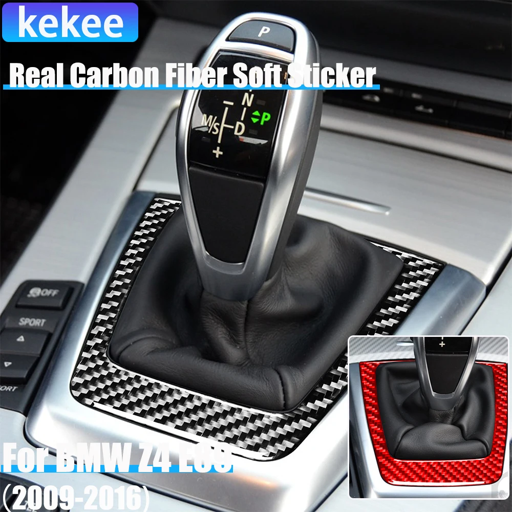 

Real Carbon Fiber Car Accessories Automatic Gear Panel Cover Soft Sticker For BMW Z4 E89 2009 2010 2011 2012 2013 2014 2015 2016