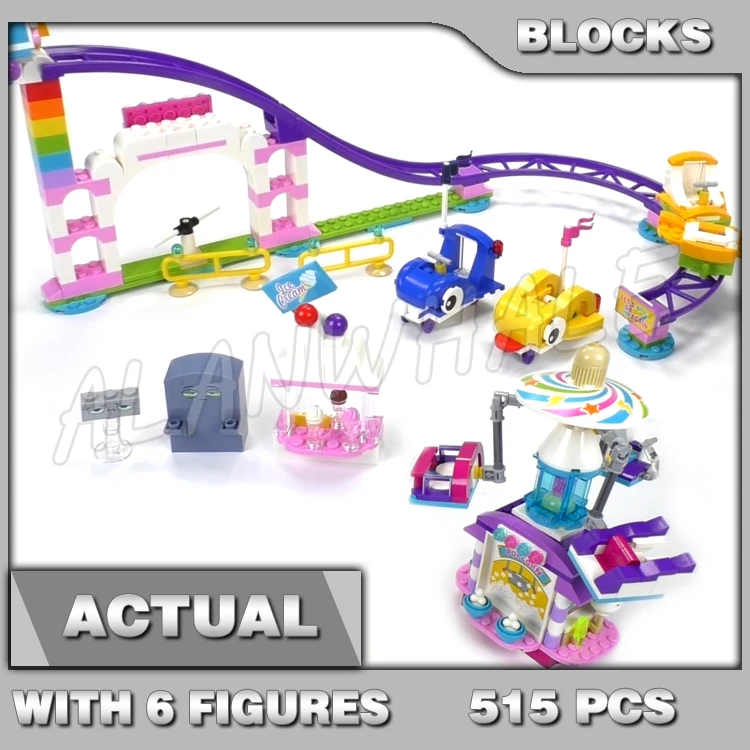 

515 шт. Unikingdom Fairground Fun американские горки поворотные стулья езда Dodgem автомобиль 11020 строительные блоки игрушки, совместимые с моделью