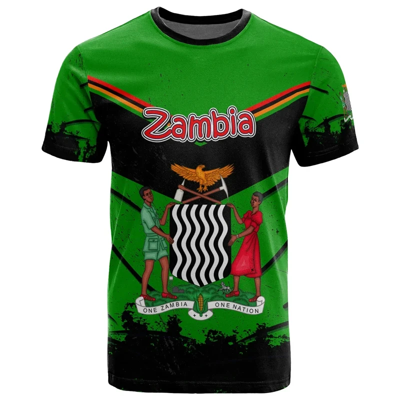 Republic of Zambia Zambian MensT-shirt 2024 Tops National Emblem Printed Tee Shirts For Men Clothing Tees Country Sportswear ZMB