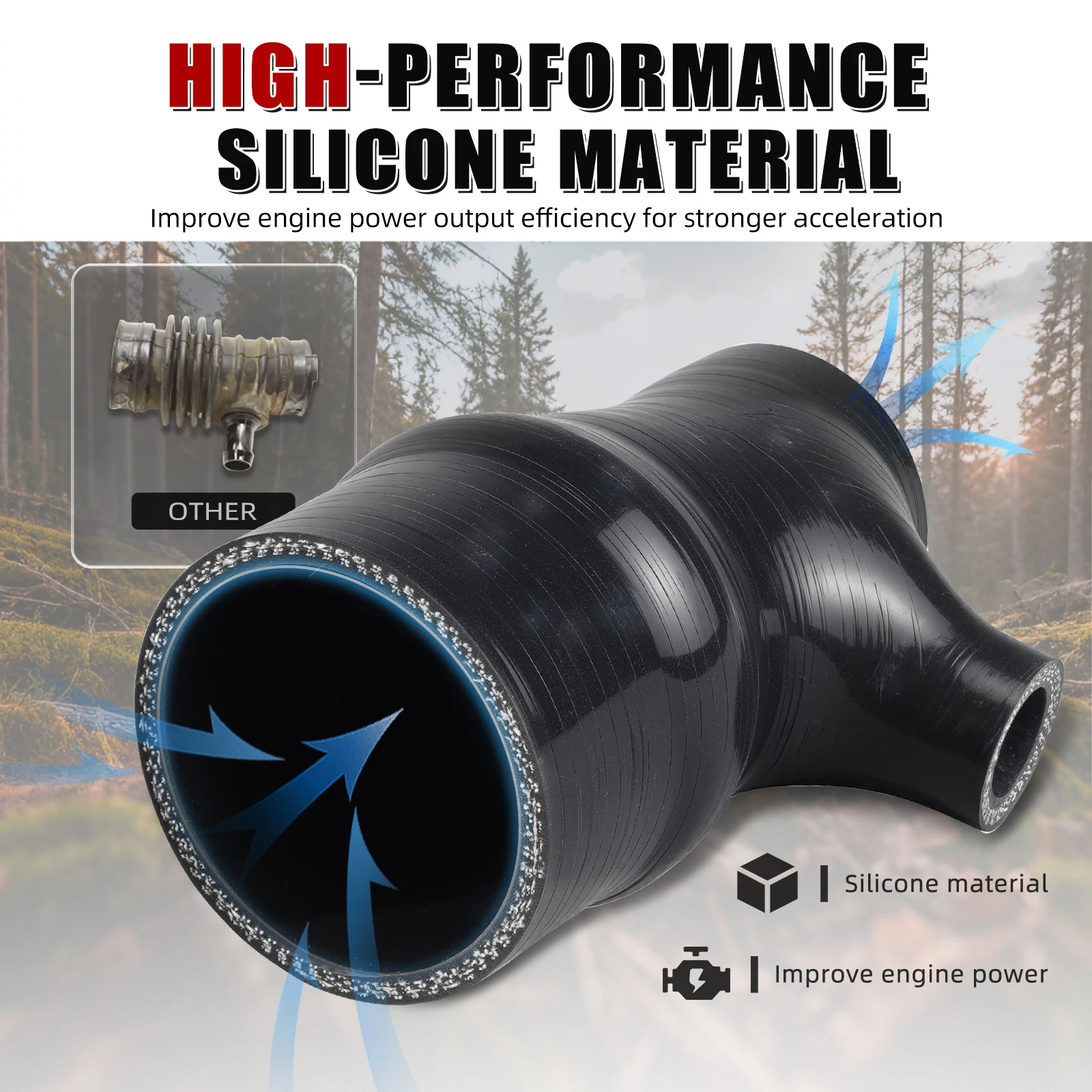 NICECNC Silicone Intake Hose Kit For Can Am Maverick X3 Turbo models 2017-2019 4x4 Max Silicone Aluminum Off-Road Intake System - view 4