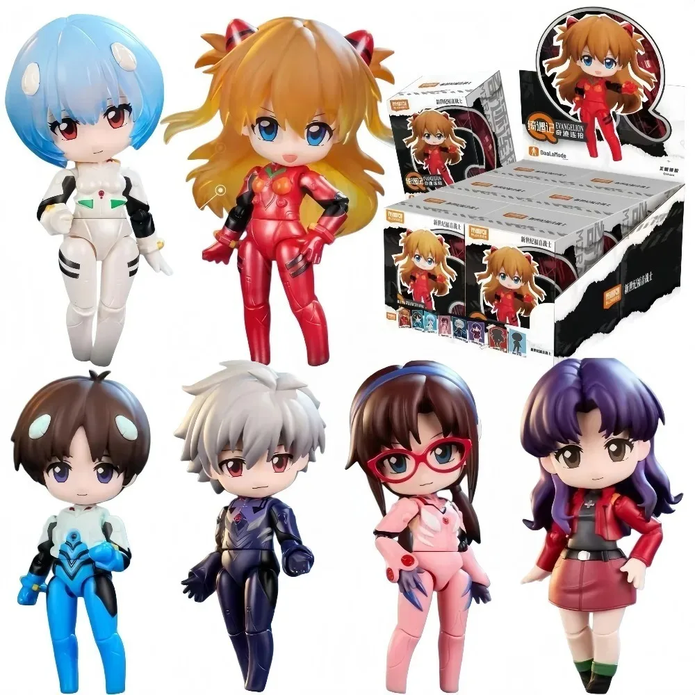 

New BLOKEES Q Story Neon Genesis Evangelion Miracle Connection Blind Box Figurine Movable Model Collection Toys Desktop Decor