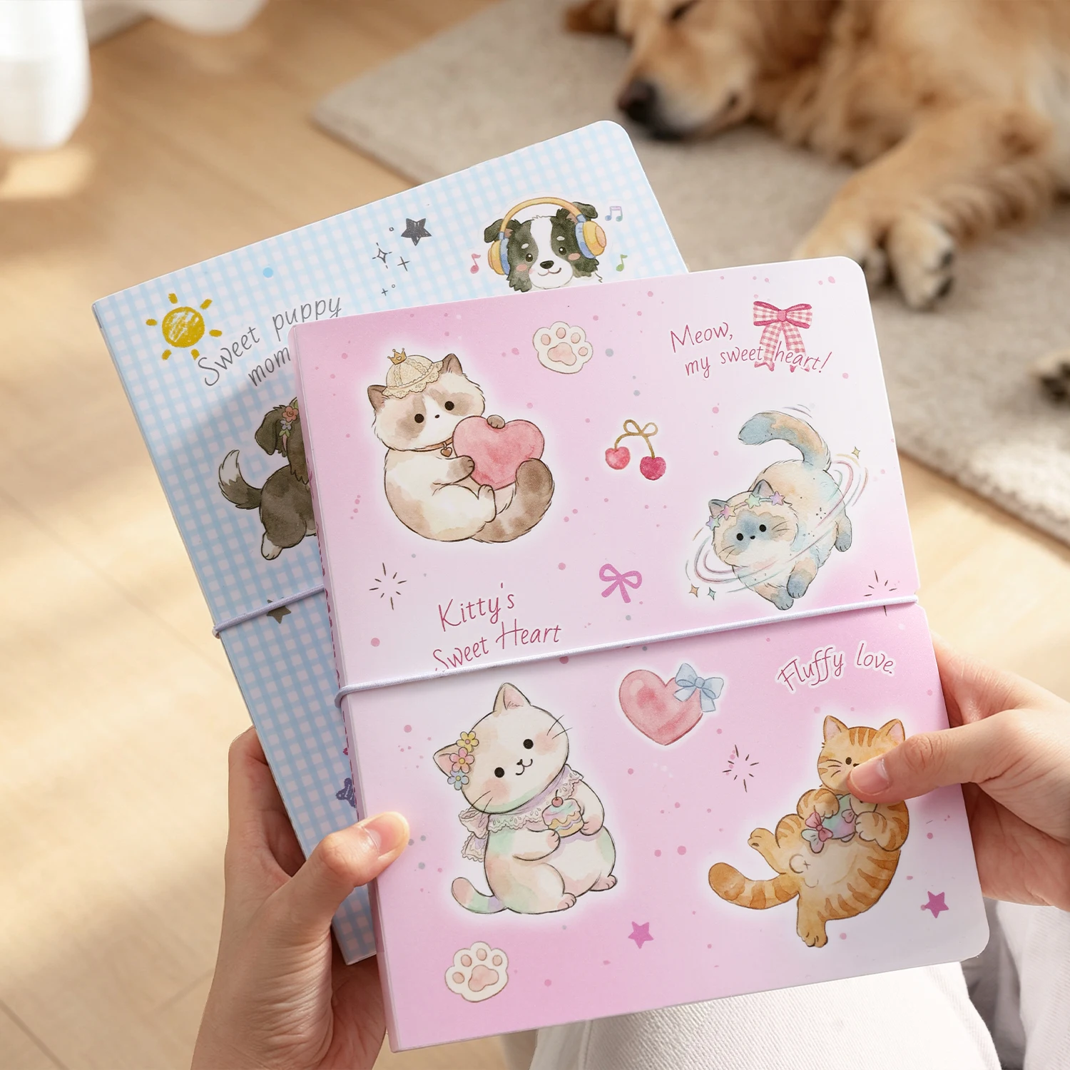 2 Style Cartoon Pet Themed Album Storage Binder, DIY Memory Book Organizer For Journal Scrapbooking Photo