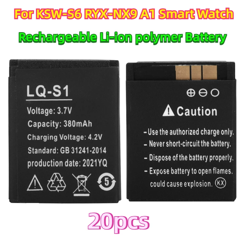 

20pcs For DZ09 Backup Battery SmartWatch Battery For KSW-S6 RYX-NX9 A1 Smart Watch Rechargeable Li-ion polymer Battery