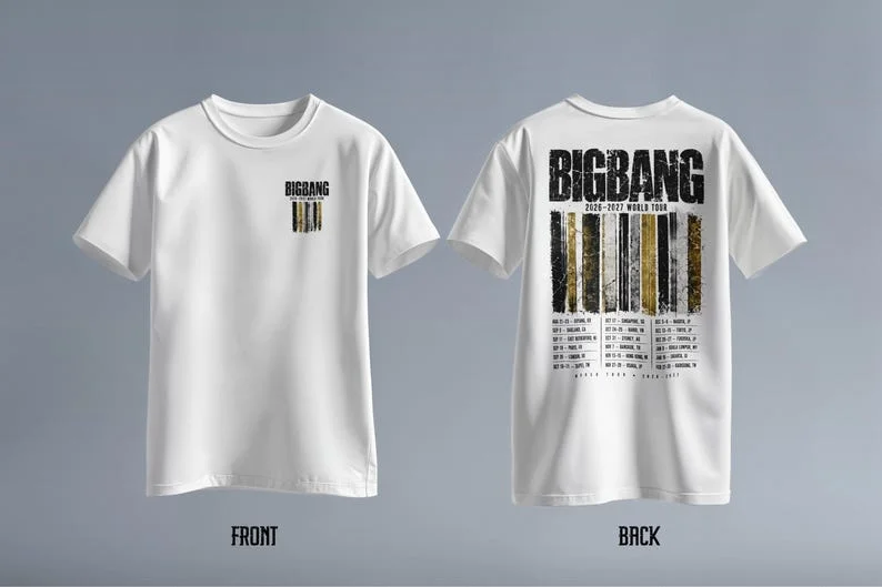 Bigbang 20. Jubiläums-Merch-T-Shirt 2025-2027 Welttournee Vorder- und Rückseitengrafikdruck Kpop Unisex Kurzarm-T-Shirt für Fans – Detail 6